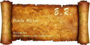 Bach Rita névjegykártya