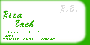 rita bach business card